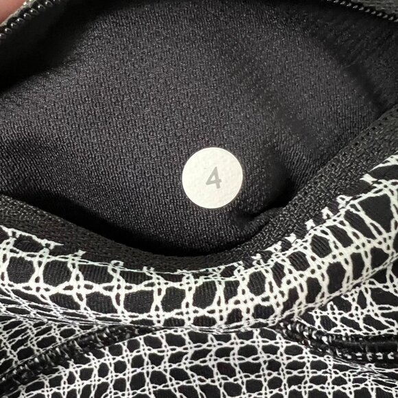 Lululemon Womens Speed Tight V Crop Leggings Fall Net Black White size 4 - Picture 9 of 11